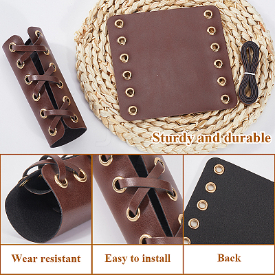 PU Leather Leather Motorcycle Grip Covers AJEW-WH20001-44D-1