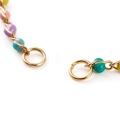 304 Stainless Steel Enamel Twisted Chains Bracelet Makings AJEW-JB00888-1