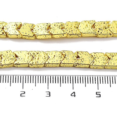 Electroplated Natural Lava Rock Beads Strands G-H303-A02-G02-1