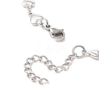 Non-Tarnish 304 Stainless Steel Heart Chain Necklace for Women NJEW-TA00061-1