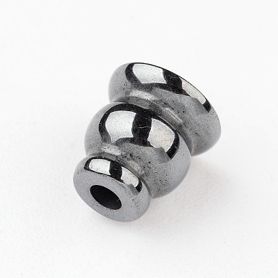 Smooth Electroplate Non-Magnetic Synthetic Hematite Buddhist Beads G-I175-33-1