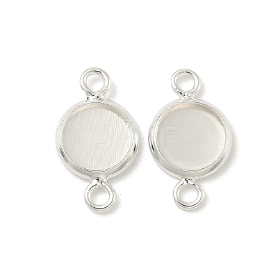 Flat Round Brass Connector Cabochon Settings KK-K414-13G-S-1