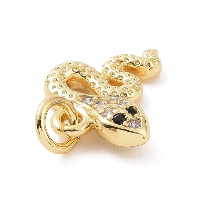 Brass Micro Pave Cubic Zirconia Charms KK-C012-16G-1