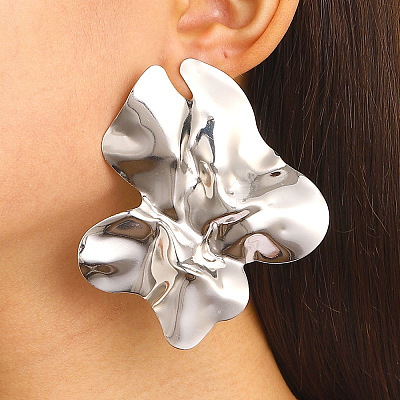 Alloy Flower Stud Earrings for Women WG9B189-02-1