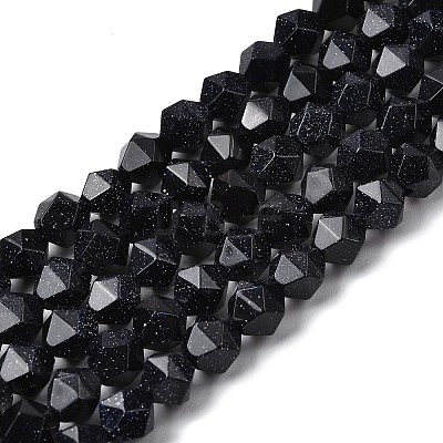 Synthetic Blue Goldstone Beads Strands G-Z119-A24-01-1