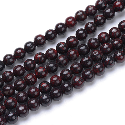 Natural Bloodstone Beads Strands LS-G-R411-06-4mm-1
