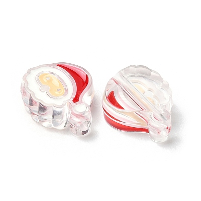 Christmas Decorations Theme Opaque Acrylic Bead with Enamel X-OACR-Z021-01I-1