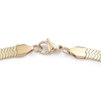 Unisex 304 Stainless Steel Herringbone Chains Necklaces NJEW-L173-011-G-1