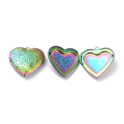 304 Stainless Steel Locket Pendants STAS-O147-02A-1