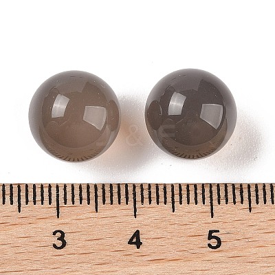 Natural Grey Agate No Hole Sphere Beads G-K353-04B-06-1