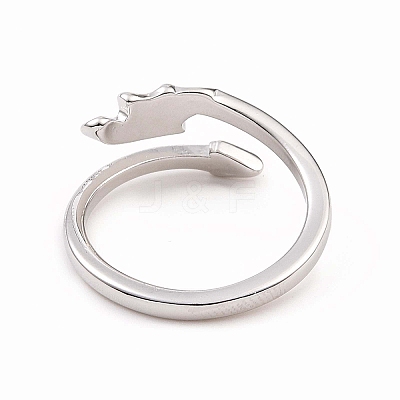 Brass Dragon Wings Cuff Ring for Women RJEW-B028-21P-1