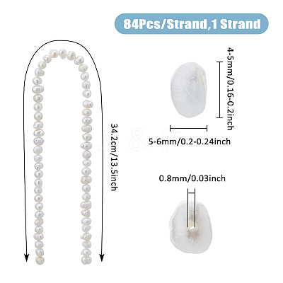 1 Strand Natural Cultured Freshwater Pearl Beads Strands PEAR-FI0001-13-1