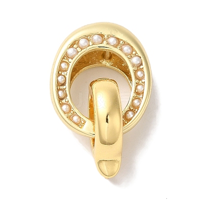 Oval Rack Plating Brass Fold Over Clasps KK-A225-03B-G-1