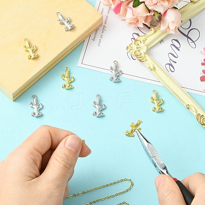 8Pcs 2 Colors Brass Micro Pave Cubic Zirconia Pendants KK-CJ0003-13-1
