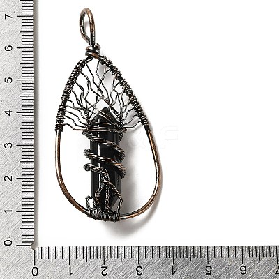 Natural Obsidian Double Terminal Pointed Faceted Bullet Big Pendants G-Q015-01A-1