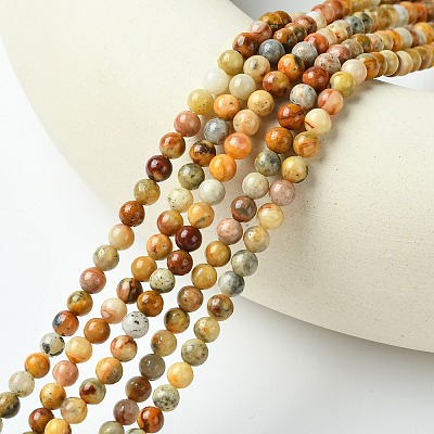 Natural Crazy Lace Agate Round Bead Strands G-E334-4mm-20-1
