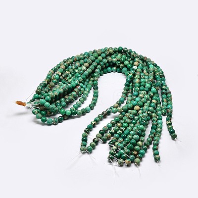 Round Natural Imperial Jasper Beads G-I122-4mm-05-1
