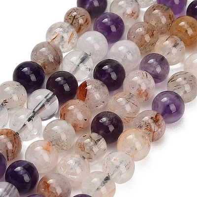Natural Black Gold Rutilated Quartz Beads Strands GG-CBAC678-A02-6mm-1