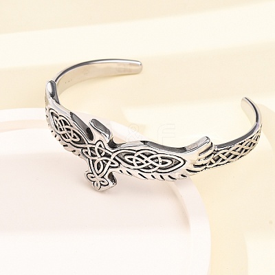 Viking 316 Surgical Stainless Steel Cuff Bangles BJEW-C142-15AS-1
