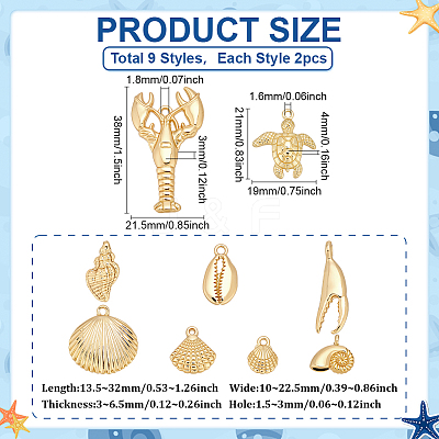 18Pcs 9 Styles Alloy Pendants TIBEP-ME0001-08-1