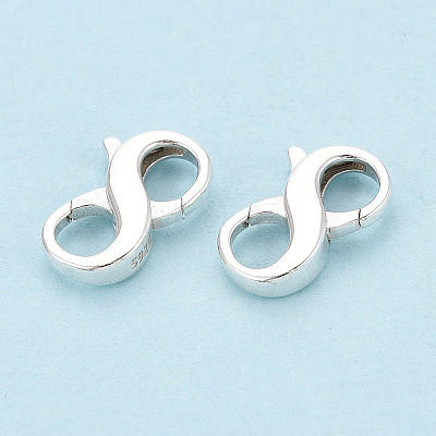 925 Sterling Silver Double Opening Lobster Claw Clasps STER-T008-73S-02-1