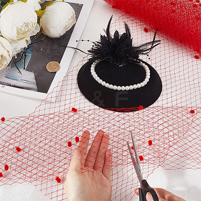 Elastic Polyester Deco Mesh Ribbons DIY-GF0009-01C-1