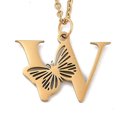 PVD Vacuum Plating 201 Stainless Steel Necklaces NJEW-R267-01W-G-1