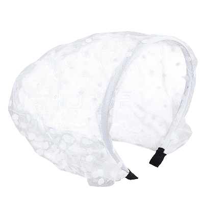 Polyester Mesh Veil Hair Bands OHAR-WH0021-63A-1