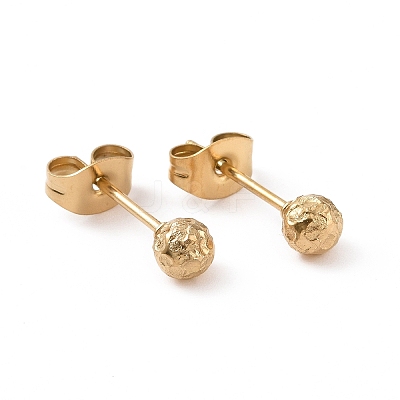Ion Plating(IP) 304 Stainless Steel Ball Stud Earrings for Women EJEW-C038-01G-1