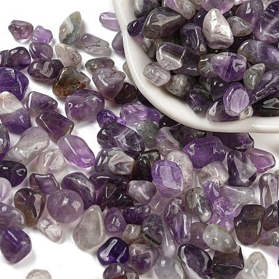 Natural Amethyst Chip Beads G-M364-12B-1