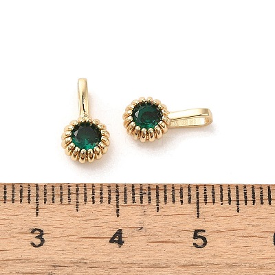 Brass Micro Pave Cubic Zirconia Charms KK-Z040-01B-1