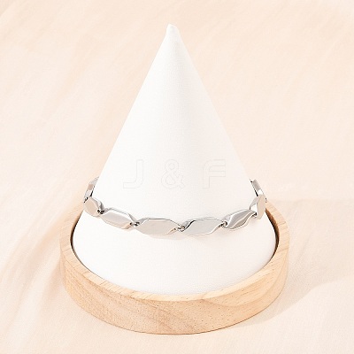 304 Stainless Steel Rhombus Link Chain Bracelets for Men Women BJEW-G766-04P-1