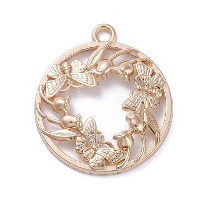 Zinc Alloy Open Back Bezel Pendants PALLOY-E577-27KCG-1