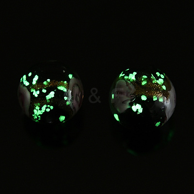Luminous Handmade Gold Sand Lampwork Beads LAMP-T021-03L-1