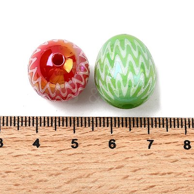 UV Plating Opaque Acrylic Beads OACR-H054-06-1