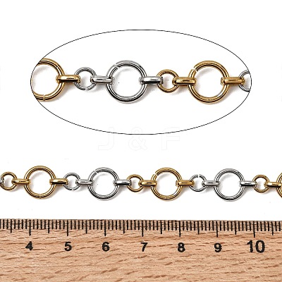 Two Tone 304 Stainless Steel Ring Link Chains CHS-K018-45GP-1