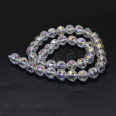 Electroplated Natural Quartz Crystal Beads Strands G-K285-10-6mm-1