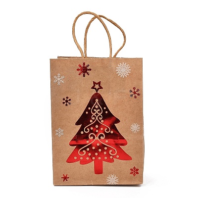 Christmas Theme Hot Stamping Rectangle Paper Bags CARB-F011-02A-1