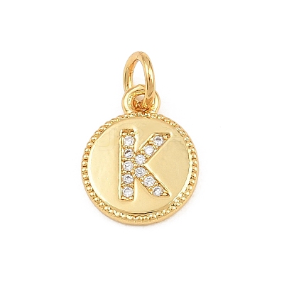 Brass Micro Pave Clear Cubic Zirconia Charms CU-CBA56CE-12G-K-1