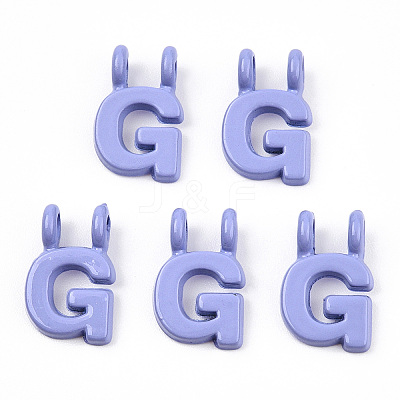 Rack Plating Spray Painted Alloy 2-Loop Link Pendants PALLOY-N176-01G-1