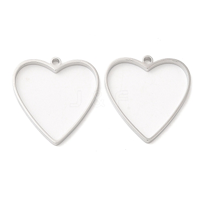 Non-Tarnish 304 Stainless Steel Open Back Bezel Heart Pendants LS-STAS-Z040-03P-1