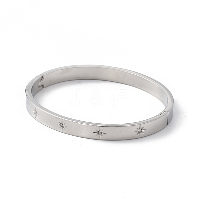 Crystal Rhinestone Star Hinged Bangle BJEW-F390-06-1