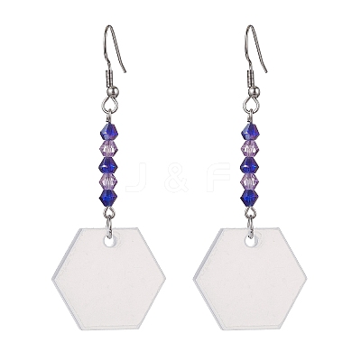 Blank Acrylic Dangle Earrings EJEW-JE05665-04-1