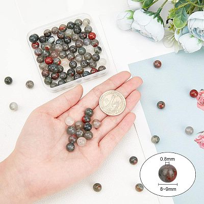 2 Strands Natural African Bloodstone Beads Strands G-OC0002-42-1