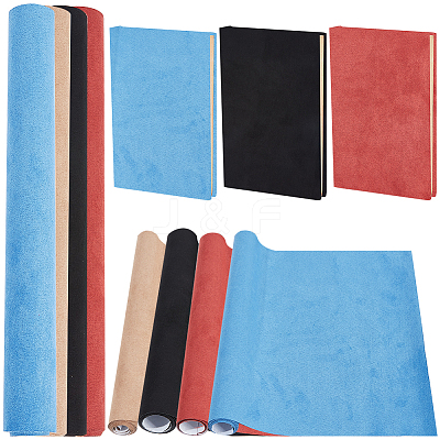 4 Sheets 4 Colors Faux Suede Book Covers DIY-CP0010-62-1