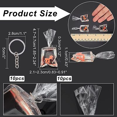 DIY 3D Goldfish Water Bag Keychain Making Kits DIY-NB0007-42-1