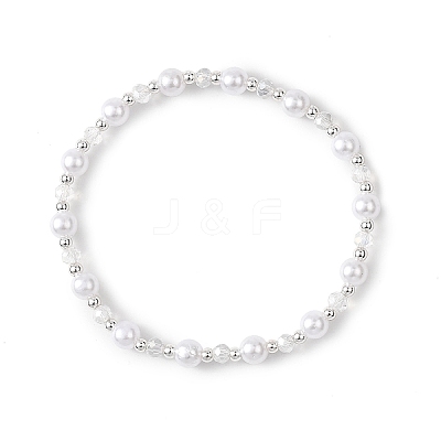 Round ABS Plastic Imitation Pearl Beads Bracelets BJEW-JB12838-1