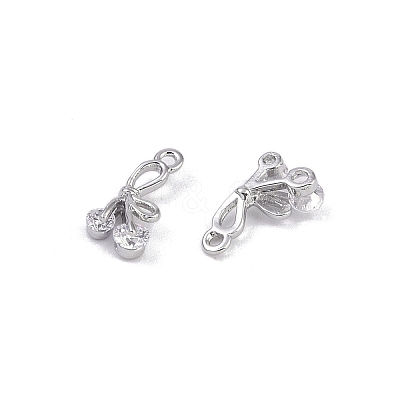 Brass Micro Pave Clear Cubic Zirconia Pendants KK-K351-46E-P-1