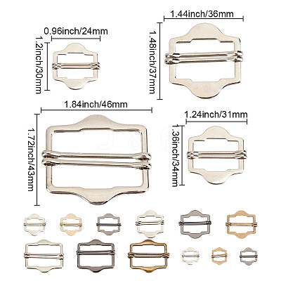 24Pcs 12 Styles Hexagon Alloy Roller Buckles FIND-DR0001-29-1