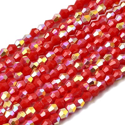 AB Color Plated Opaque Glass Beads Strands GLAA-G127-02M-1